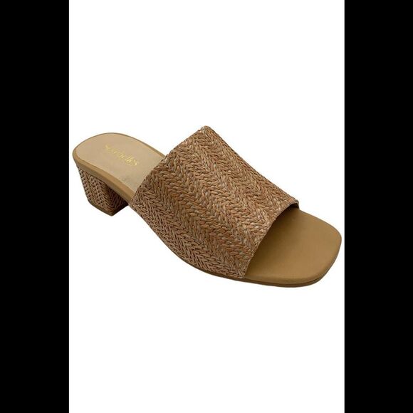 Seychelles Shoes - Seychelles Women's Raffia Block Heel Mules Pepper Tan Raffia - Medium